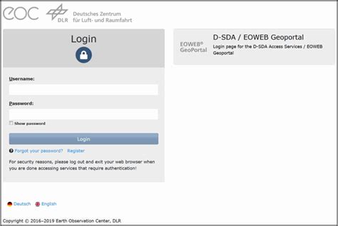 eoweb|Login and Home — EOWEB GeoPortal (EGP) 2.2.0 .